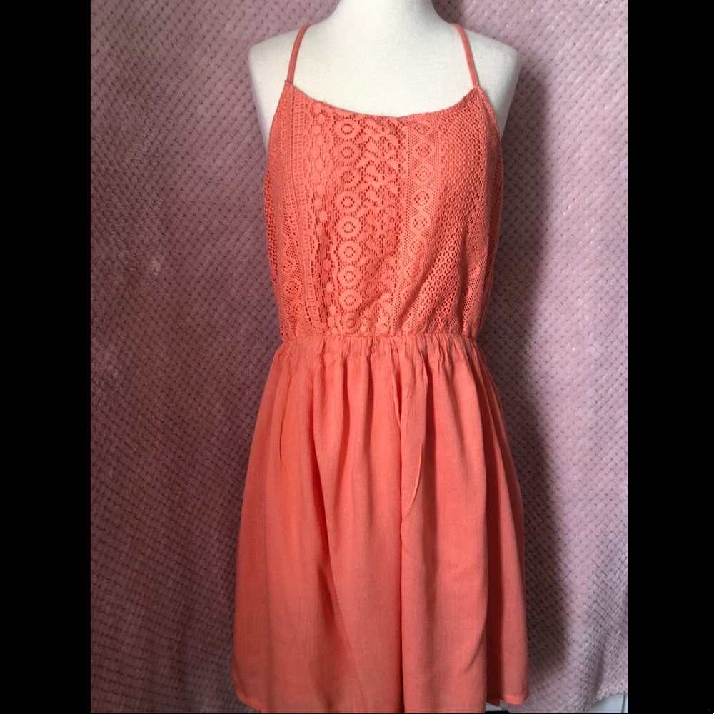 peach dress